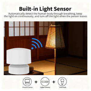 360 °Smart Human Presence Sensor for Zigbee 2.4G mmWave Radar 20ft Motion/15ft Static Detection for Tuya Alexa Google Home Voice