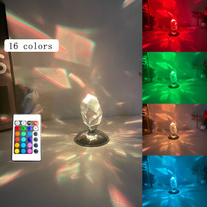 16color RGB Light Shadow Crystal Stone Lamp Control Diamond Table Light Home Decoration Bedroom Living Room Valentines Day Gift