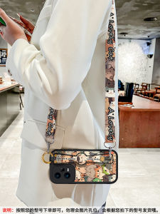 Cute Cat Full Screen Silicone Phone Case for Redmi Note15 Crossbody Strap Neck Strap Compatible with 11/13tpro 12turbo Models