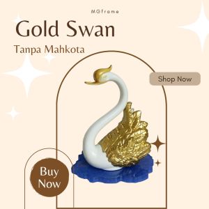 Sale ornamen miniatur Angsa Romantis warna gold/ECER/PER PCS