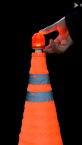 40cm / 50cm / 60cm Portable Safety Cone Flexible Collapsible Multi Purpose Pop Up Safety Cone with Light