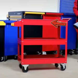 SUMINOE 3 Tier Heavy Duty Metal Tool Trolley Cart with Pegboard Back Panel Mobile Rolling Tool Storage Organizer with Hooks Workshop Auto Repair Garage DIY Hand Tool Cabinet Cart