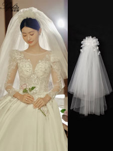 Váy Cưới Dài Nhiều Lớp Kiểu Hàn Quốc Cho Cô Dâu Phụ Kiện Chụp Ảnh Cưới Váy Cưới Dài Đến Sàn Phụ Kiện Tóc