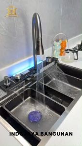 Sink Modern Stainless 70 Hitam Black & Satin 76x46  76X43  78x43 / 7646  7643  7843 / 76 X 46  76 X 43  78 x 43 Cm area Bandung