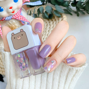 READY STOCK 2-in-1 Waterproof Women Hijab Nail Colour Set Peelable Peel Off Art Fashion 指甲油 N-002