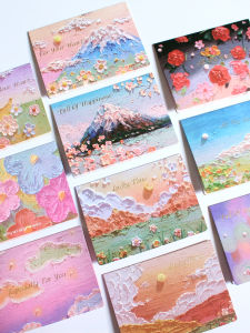 Healing Christmas Greeting Card Romantic Oil Painting Style Thank You Blessing Birthday Gift Small INS Wind Message Card