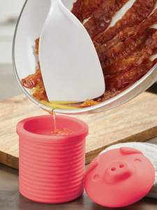 Creative Pig-Shaped Silicone Bacon Grease Container Lard Container Bacon Grease Collector Bacon Grease Storage Container Essential Oil Storage Container for the Kitchen Very Suitable for Commuting and Daily Use a Must-Have Item for the Home