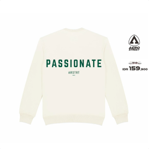 Aerostreet Crewneck Passionate Krem Sweater Sweatshirt BBAAA