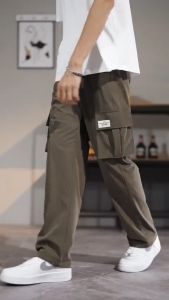 Celana Cargo Panjang Pria Gombrong // Celana Cargo Hits // Celana Cargo Hitam // Celana Loose Korean Style // Celana Pinggang Karet celana Skeng Pria