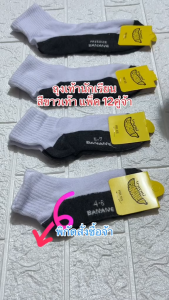 ถุงเท้านักเรียน ถุงเท้าข้อสั้น สีขาวพื้นเทา/น้ำตาล ใส่ได้ทั้ง หญิง/ชาย (แพ็ค12คู่) สินค้าตรงปก พร้อมส่ง