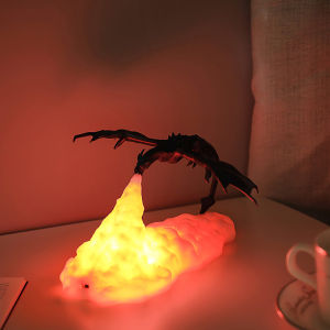 3D Printed Fire Dragon Lights LED USB Rechargeable Desktop Lamp for E-sport Child Gifts Murder Mystery Game Camping Gaming Deco