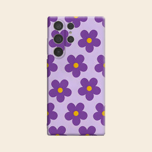 Purple Daisy Floral Luxury Fashion Full Lens Protective Case for Samsung Galaxy S26 S25 S24 A56 A36 Plus Ultra