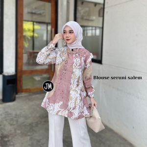 Atasan Batik Soft Wanita Modern Blouse Batik Kerja Busui Kancing Depan Katun Adem M L XL XXL