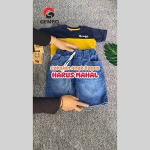 Celana Jeans Anak 1-10 Tahun: Celana Anak Laki-Laki Jeans Pendek Wisker Biru Tua - Viyona