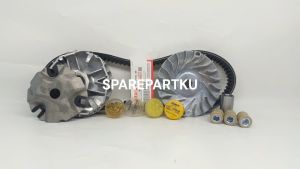 2PH PAKET HEMAT 4 JENIS VANBELT MIO M3 / MIO Z / S 125 / SOUL GT 125 / X RIDE 125 / KIPAS RUMAH ROLLER / PAKET KIRIAN HEMAT / ROLLER / BOSH BOS / VANBEL / RUMAH ROLER ASSY / SATU SET CVT BEAT / PAKET CVT / FANBEL / PANBEL