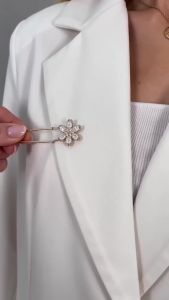 24Pcs Pearl Crystal Brooch Safety Pins Button PinsClothes Sweater Shawl Shirt Jeans Decoration Accessories for Women