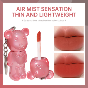 【COD】Creative Gentleman Bear Lip Mud Matte Velvet Lip Glaze Pelembab Bibir yang Tahan Lama -💞Margot