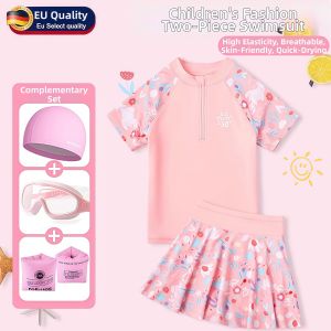 UV Protection Girls Swimsuit Set