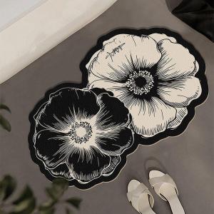 Retro Bathroom Mat Quick Dry Absorbent Silicon Dendroid Irregular Shape Non Slip Door Mat for Bathroom Home Use Floor Carpet