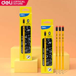 Deli 12Pcs #2 Pencils With Eraser No.1 No.2 No.3 Pencils Original For School Supplies Hexagonal Rod CC089 (Box)