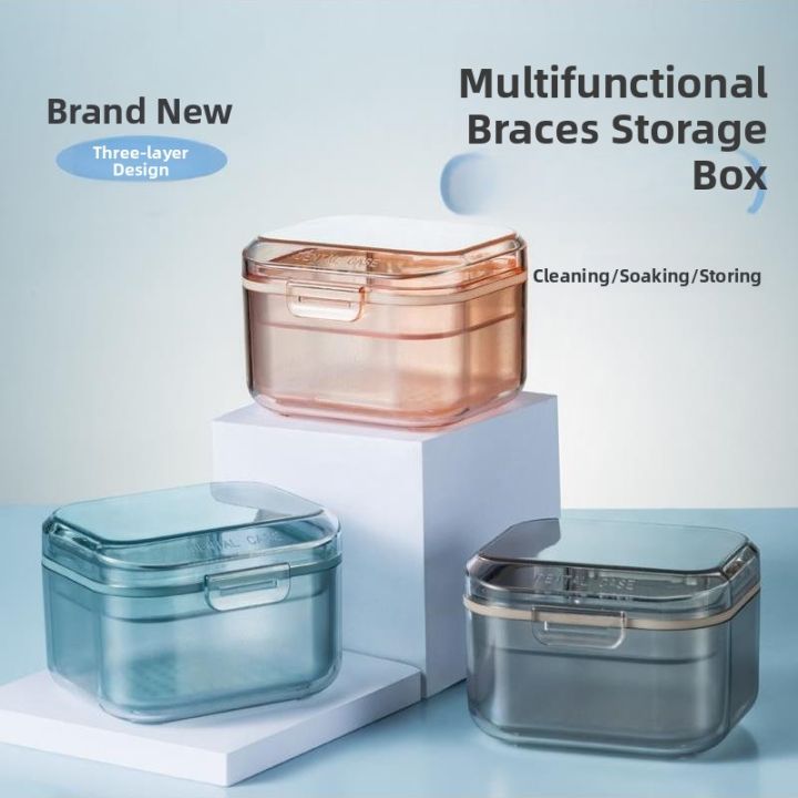 MOMIAN | Portable 3-Layer Invisible Aligner Storage Box with Drainage ...