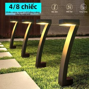 4/8 Chiếc Đèn LED Năng Lượng Mặt Trời Đèn Sân Vườn Ngoài Trời IP65 Chống Nước Bãi Cỏ Con Đường Đèn Cho Sân Đường Lái Xe Lối Đi Sân Trong Trang Trí Đương Đại