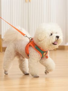 Summer Vest Type Dog Leash Small Dogs Teddy Bichon Pomeranian Puppy No Neck Restriction Walking Rope Chest Harness