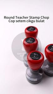 Cop Ulasan Guru Cop Disemak Guru Rubber Stamp dan cop Disemak untuk Teacher/Guru bentuk bulat circle design