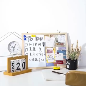 Bảng Ghim Kết Hợp Bảng Viết Khung Gỗ Tự Nhiên LIM Art
