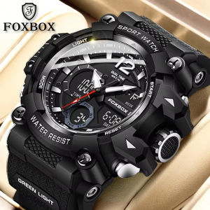 LIGE Sub Brand FOXBOX Fashion Digital Watch Men Sports Luminous Watch 50m Waterproof Military Men Watch + Box