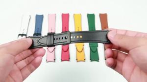 Dây Đeo Bằng Silicon + Da Cho Đồng Hồ Samsung Galaxy Watch 7/6/5/4 Classic Tương Thích Với Các Mẫu 40mm 44mm 43mm 46mm Dây Đeo Đồng Hồ Thay Thế