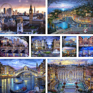 City Landscape Scenery Art Jigsaw Puzzle 1000PCS-50X70CM Immersive Puzzle Game Calming Art Gift for Adults