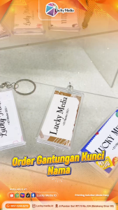 Gantungan Kunci Nama Akrilik Custom 2sisi Anti Air Ganci Desain Nama Tanggal Custom Keychain Acrylic