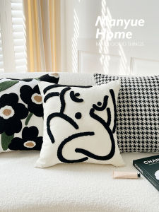 M.life Nordic Abstract Patterned Couch Pillowcase Vintage Plaid Living Room Sofa Pillow Headboard Home Decorative Cushion