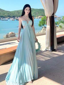 CHANGTONG | Halter Neck Elegant Long Dress