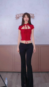 Quần ống loe dài cạp trễ phối ren tôn dáng SALDO - KILL SYSTEM