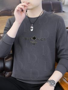 HENGYUANXIANG | Hengyuanxiang Spring Autumn Mens Long Sleeve Round Neck Sweatshirt Casual Comfortable Fashionable Standard Fit Polyester Spandex Blend