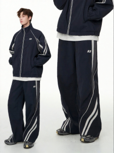 FORNINES | Water Resistant Patchwork Straight Leg Pants