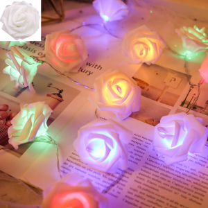 3M Rose Flower Fairy Light Battery Powered Warm LED Floral String For Wedding Centerpiece Bedroom Party And Festive Home Decor