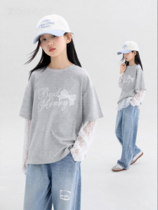 zosee | Fake Two-piece Lace Sun-protective Girl T-shirt