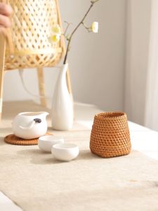 ที่ใส่ กล่องเก็บเครื่องเขียน หวายเวียดนาม ที่ใส่เครื่องสำอาง สำนักงาน ของตกแต่งภาชนะ สไตล์ญี่ปุ่น ปริมาณ 350 แท่งเทียน