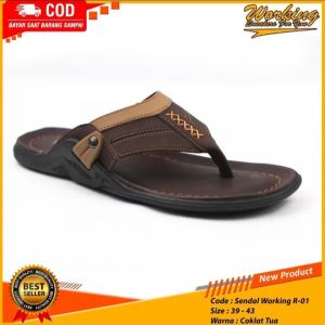 sandal pria dewasa sandal cowok terbaru ringgan bahan kulit pilihan
