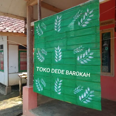 tirai bambu gulung penutup teras rumah / kerey gulung anti air / wide bambu gulung murah / tirai bambu gulung motip uk 2x2 cm