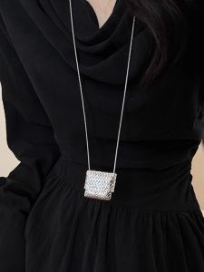 Titanium Steel Long Necklace Sweater Chain Versatile Luxury Vintage Woven Design Fashionable Accessory for Autumn Winter