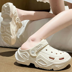 EVA Hole Sandals for Women Summer Beach Outdoor Slip-On Flip Flops Couple Anti-Slip Anti-Odor Thick Bottom Slippers for Men