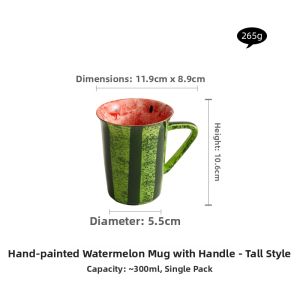 YOGEHOME | Personalized Hand-Painted Watermelon Coffee Cup