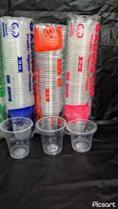 GELAS PLASTIK BENING GELAS OZ 12 14 DAN 16 OZ MEREK GADING ISI 50PCS