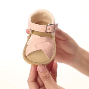 New 0-18 Months Baby Girls Ventilate Non Slip Rubbe Sandals Lightweight Non-Slip Comfy Walking Shoes For Newborn Infant Summer