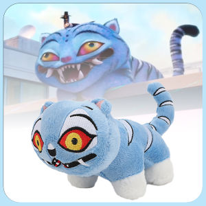 14cm Anime Kpop Demon Hunters Tiger Plush Toys Cute Blue Tiger Derpy Dolls Soft Decor Toy Monster Hunt Girl Group for Fans Gifts