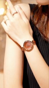 REBIRTH Jam Tangan Wanita Tali Kulit Bergaya Modern Anti Air Jam Tangan Cewek